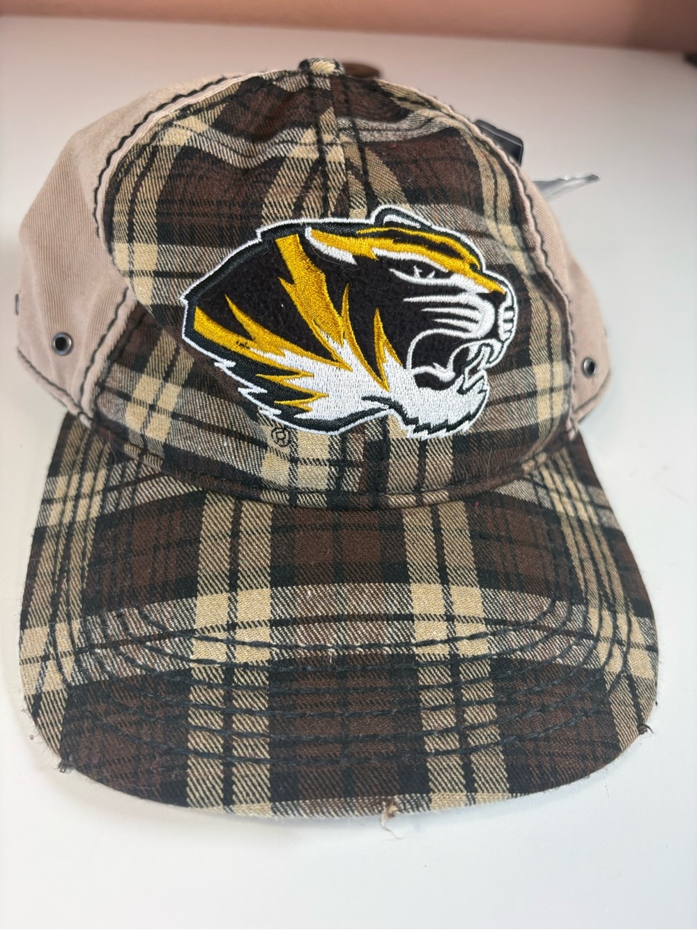 Missouri Tigers Plaid Adjustable Strapback Hat Cap NCAA New With Tags NWT